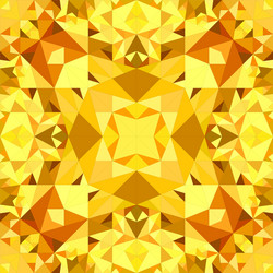 Orange repeating kaleidoscope pattern background vector