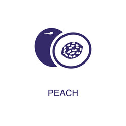 Peach element in flat simple style on white vector