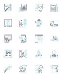 planning linear icons set forecasting scheduling vector image