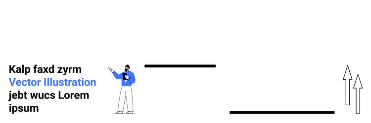 presenter explaining concepts with text elements vector image