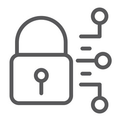 Cyber security line icon protection vector