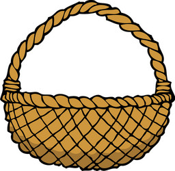 Wicker basket icon symbol isolated on white Vector Image