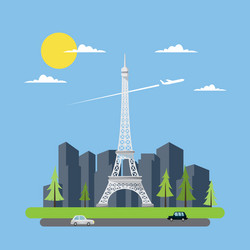 flat design of eiffel tower vector image