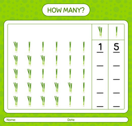 How many counting game with spring onion vector