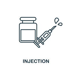 Injection line icon simple element from vector