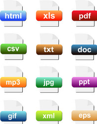 File Format Icons Set vector