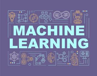 Machine learning technology word concepts banner vector