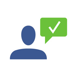 Speech bubble with user symbol vector