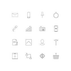 Web applications linear thin icons set outlined vector