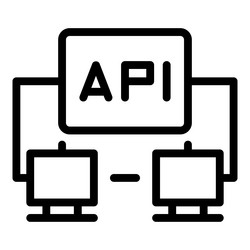 api network icon outline business process vector image
