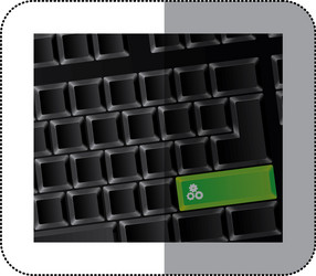 back computer keyboard with gear symbol icon vector image