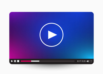 flat video player template for web and mobile apps vector image