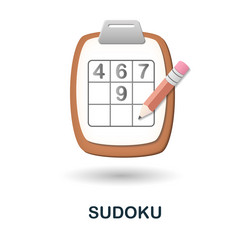 sudoku icon 3d from table games collection vector image