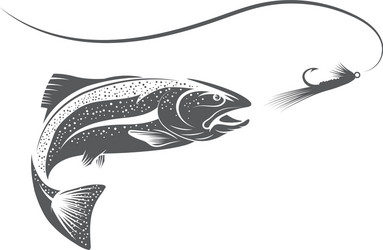 trout fish and lure design template Vector Image