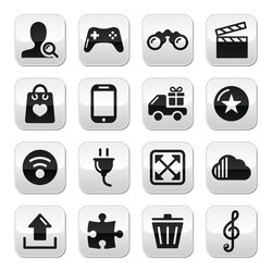 web internet grey buttons set vector image