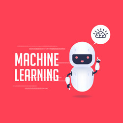 white friendly android robot with brain icon vector image