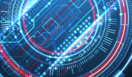 abstraction on the theme of tech circles vector image