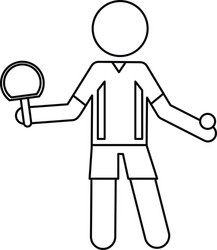 character ping-pong player with racket ball vector image