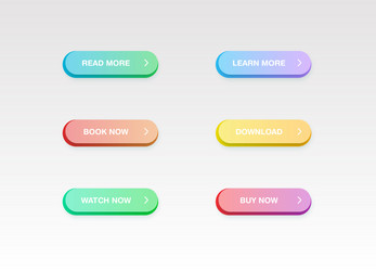 colorful button set for websites or online usage vector image