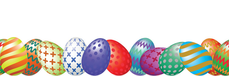 Happy easter set eggs Royalty Free Vector Image