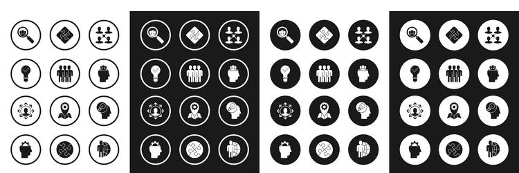 Set project team base users group light bulb vector