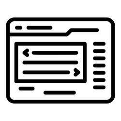 web work icon outline software computer vector image