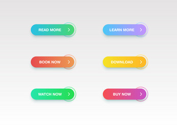 Colorful button set for websites or online usage vector