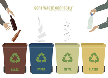 concept of ecology and correct sorting vector image