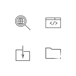 Cyber security linear icons set simple outline vector