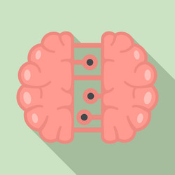 future binary brain icon flat style vector image