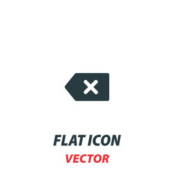 Delete backspace key icon in a flat style vector
