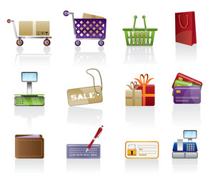 online shop icons vector