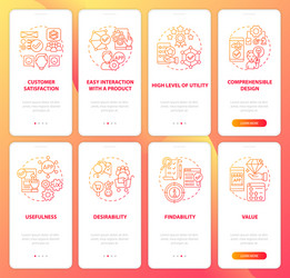Software development onboarding mobile app page vector