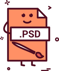 Computer psd file format type icon design vector