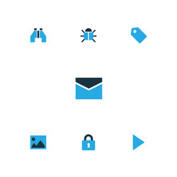 interface colorful icons set collection of badge vector image