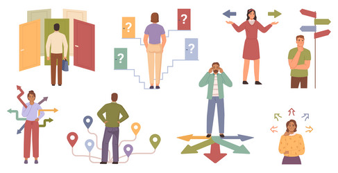 Multiple Path Choices, Decision Making vector image