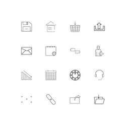 user interface linear thin icons set outlined vector image