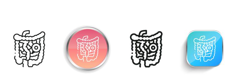 bowels icon thin linear regular and button style vector image