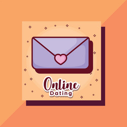 Email love online dating card cartoon vector