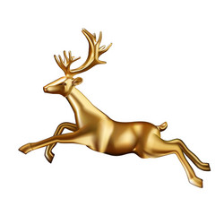 golden deer 3d decoration for christmas and new vector