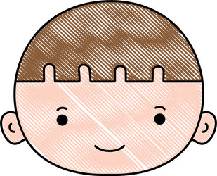 Grated avatar boy head with hair vector