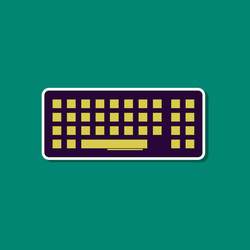 paper sticker on background of computer keyboard vector image