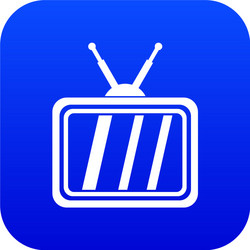 Retro tv icon digital blue vector