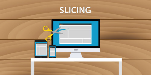 web website slicing process development vector