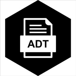 Adt file document icon vector