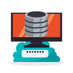 cloud computing design media icon isolated vector image