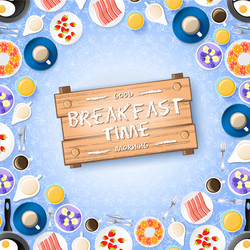 Colorful breakfast concept vector