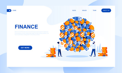 Finance landing page template vector