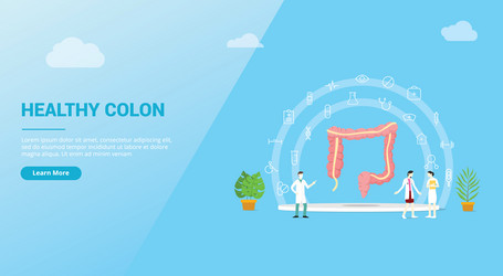 Human colon healthcare concept for website vector