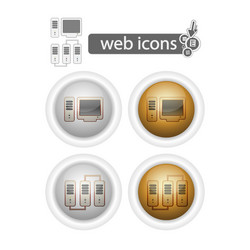 Round web iconscomputer and network vector